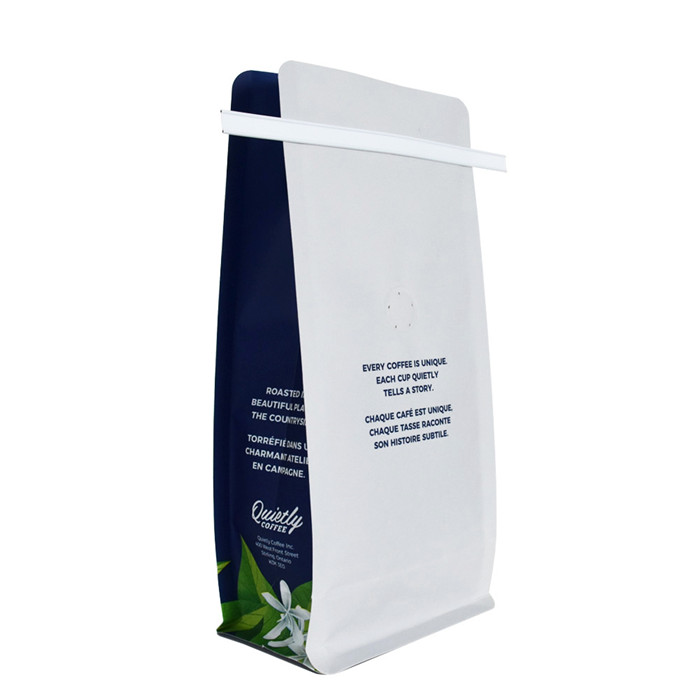 Kompostierbare Verpackung aus Pflanzen für Kaffeeverpackung gedruckt Ihr eigenes Logo mit Blechkrawatte 