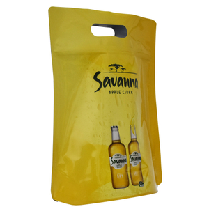 Personalisierte Bierverpackung für Getränkebeutel mit Henkel