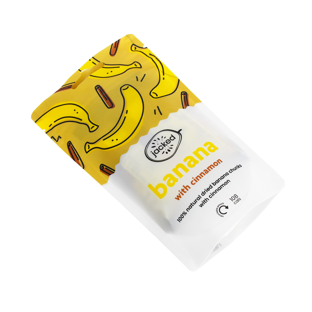 Custom Design 3-Seitensiegelbeutel für Bananenchips Trockenobst-Verpackungsbeutel