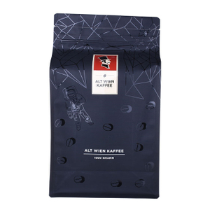 Fsc-zertifizierter mattschwarzer Kaffeebeutel mit Ventil
