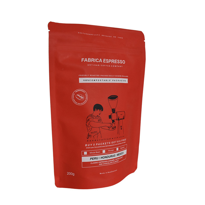 Nachhaltiger Standup Biologisch abbaubarer kundenspezifischer Verpackungskaffeepackung mit Druckschock